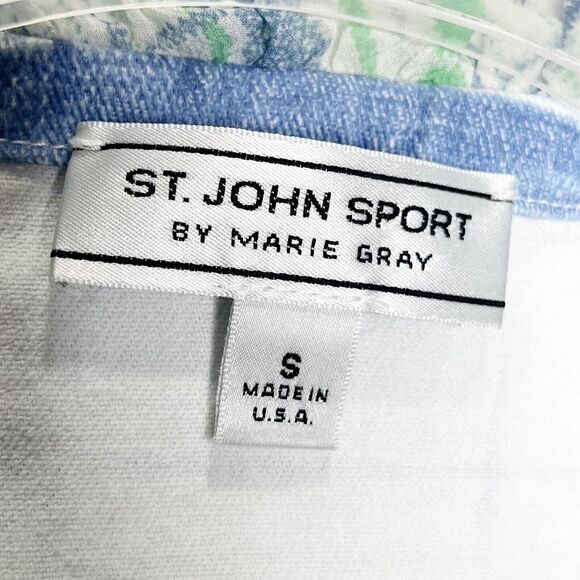 St. John Vintage Ruffle Striped Plaid Ruffle Blazer Jacket Blue Old Money - Picture 13 of 14